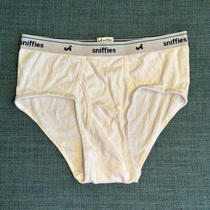 1 pair Sniffies White Briefs/Tighty Whities, Size "XL" (see sizing note)